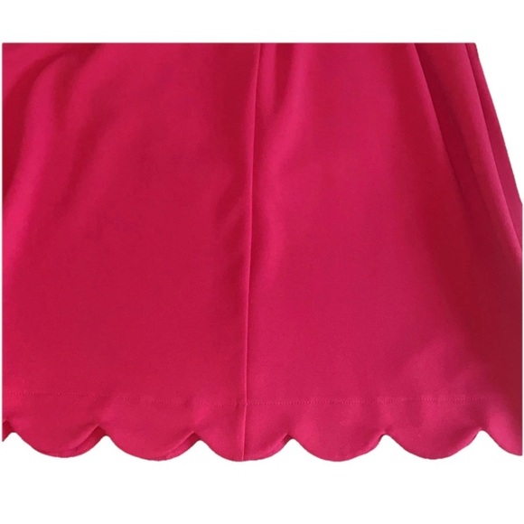 Vince Camuto Sheath Dress Fuchsia Pink Scalloped Hem & Cutout Neckline - Picture 3 of 6